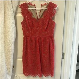 Red Lace Shoshanna Dress Size 4
